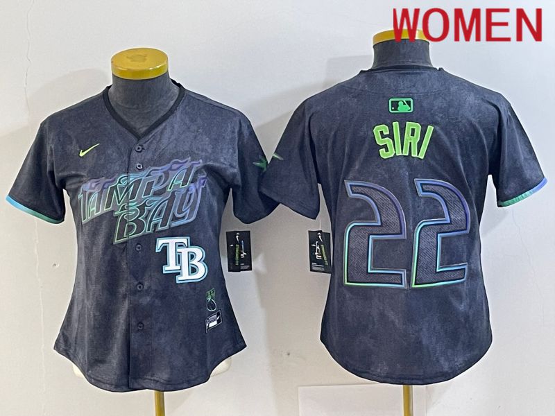 Women Tampa Bay Rays 22 Siri Black City Edition Nike 2024 MLB Jersey style 5